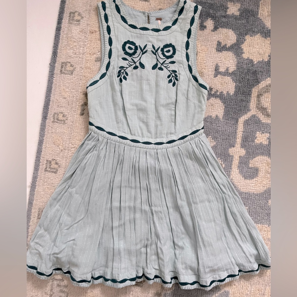 Free People Embroidered Mini Dress